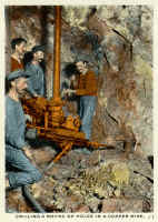 Copper miners in Butte Montana - historical postcard. Miners of Mourne, Mourne Mountains, Co. Down, Northern Ireland, mining in Butte, Montana.