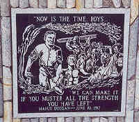 Memorial to Manus Duggan a miner who risked his life to try and rescue his colleagues during the big Speculator Mine disaster. Miners of Mourne, Mourne Mountains, Co. Down, Northern Ireland, mining in Butte, Montana.